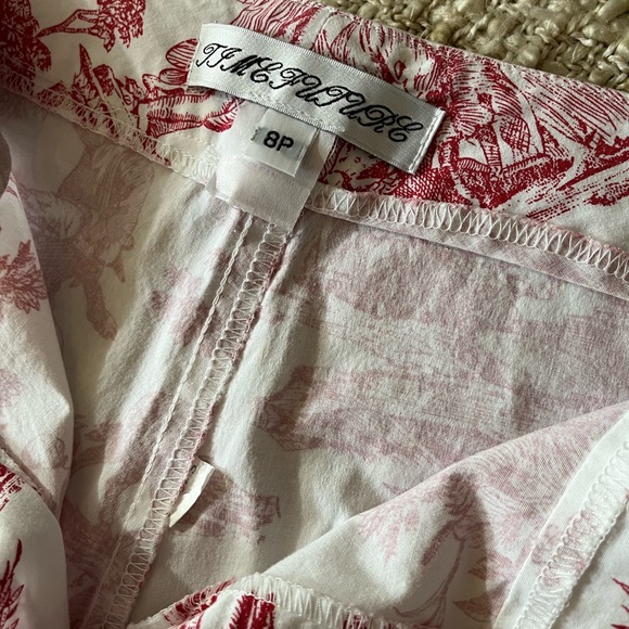 - - - Vintage Delft print trousers, red and white, size 8 cotton with span… - Picture 6 of 10